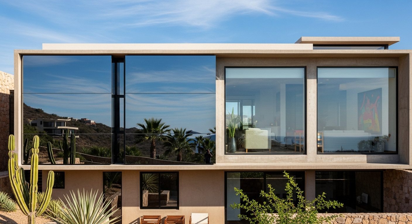 Guía 2025: Polarizados de vidrios con mayor calidad y durabilidad. 1 Ventanas residenciales con película espejo instalada