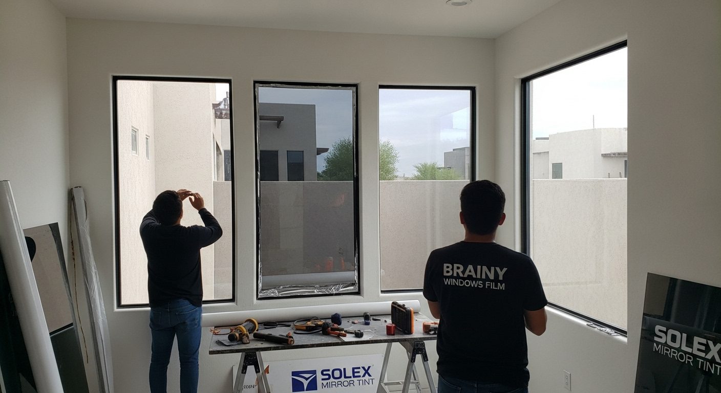 Polarizado espejo 1 Polarizado espejo unidireccional aplicado en ventanas residenciales para control solar