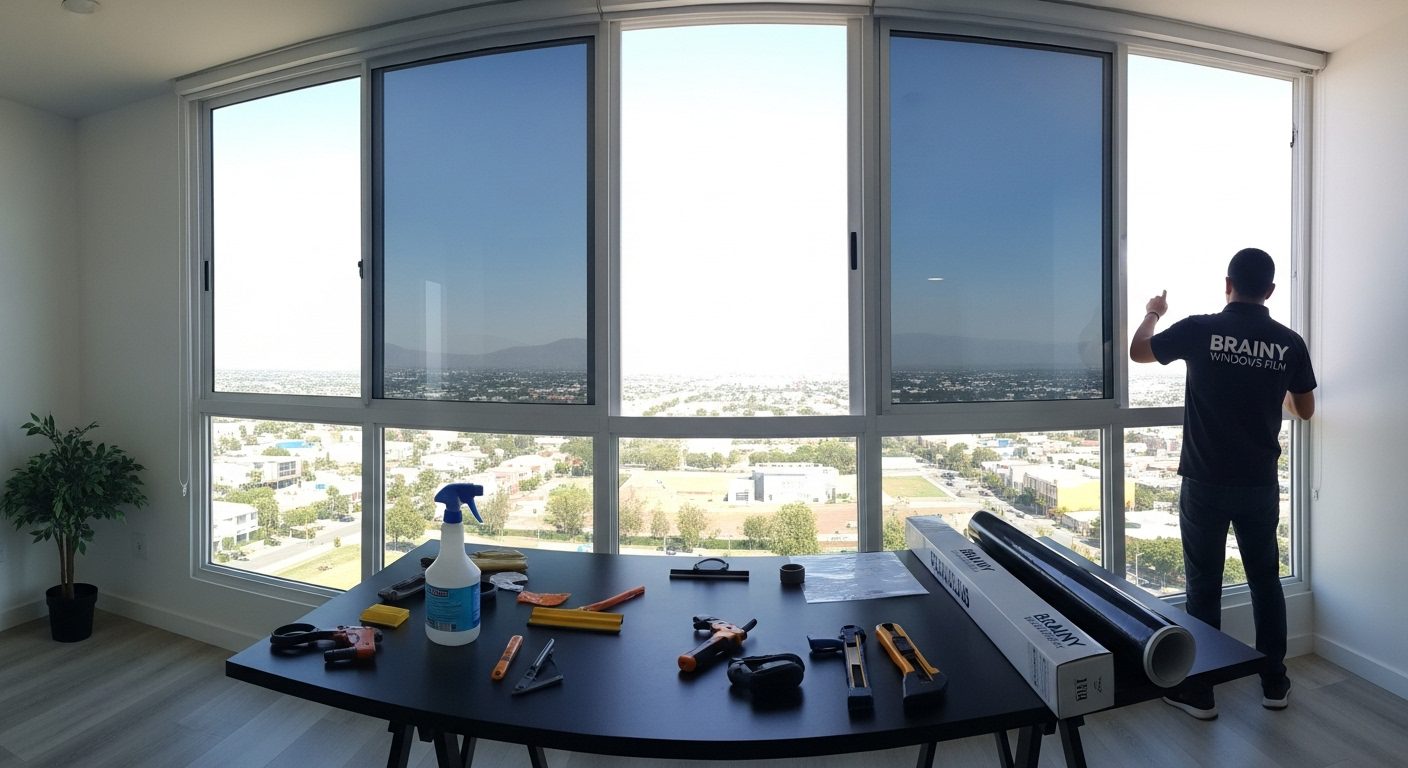 Pelicula aislante para ventanas residenciales con reducción de deslumbramiento