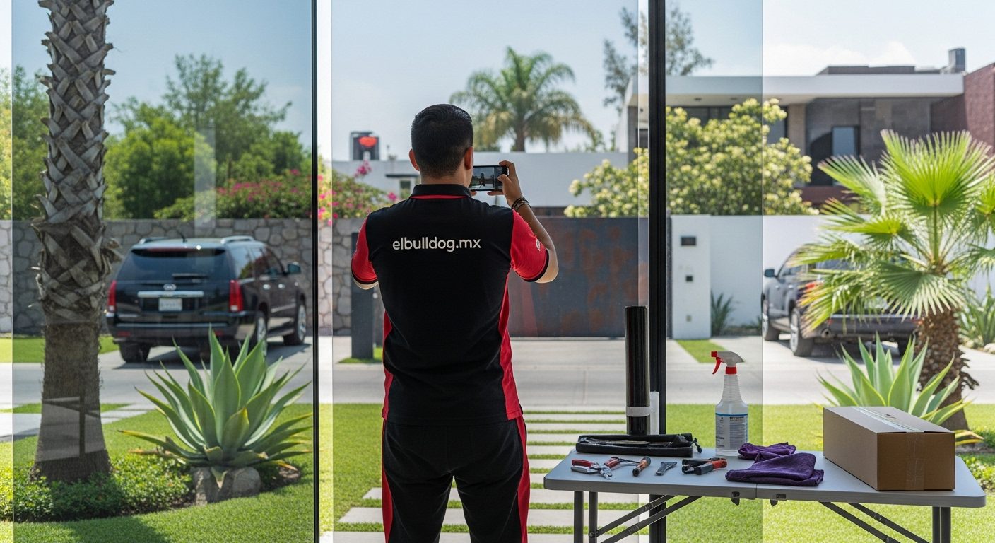 Película antiasalto 3M instalada en ventana de oficina de gobierno