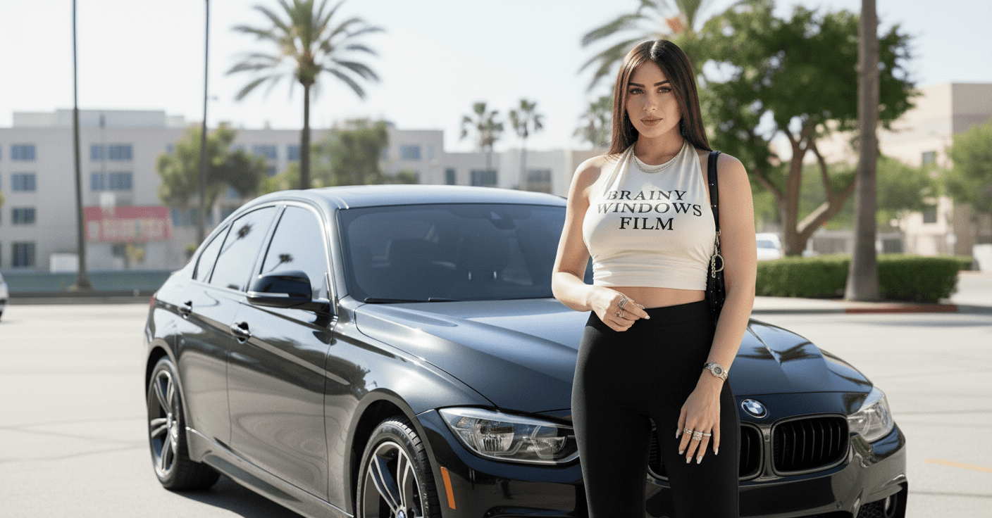 Ilustración de las capas de una película de seguridad nanocerámica 3M, combinando protección contra impactos y control solar.