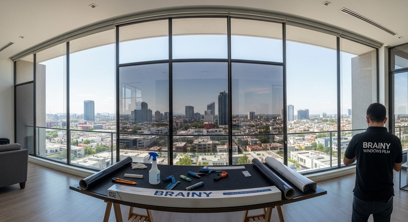 Técnico experto realizando la instalación de polarizado a domicilio en CDMX.