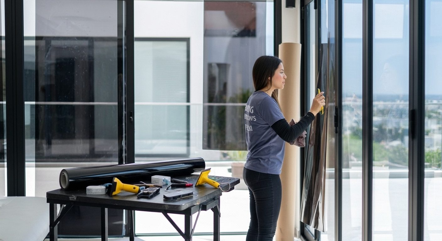 Interior de un centro comercial fresco gracias a la película de seguridad y control solar.