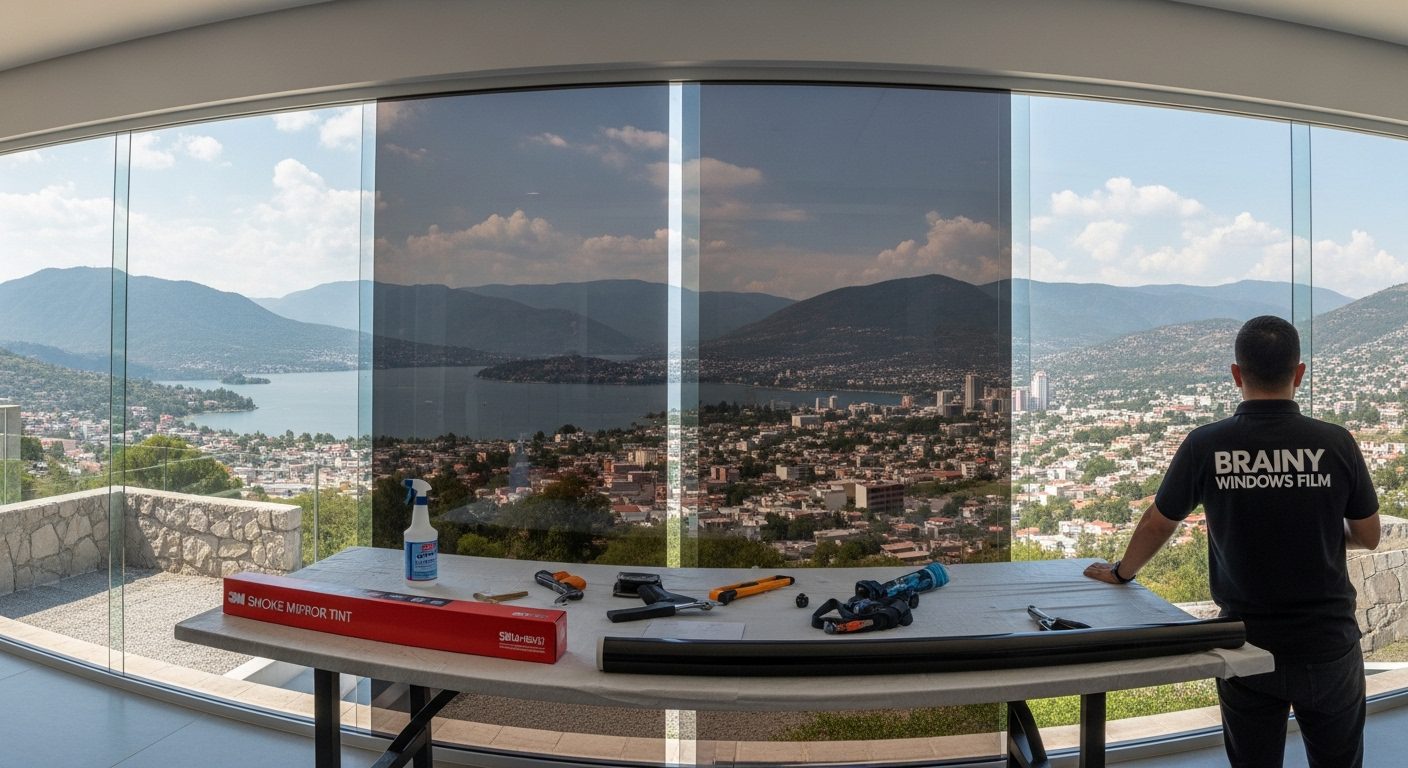 Película de seguridad transparente 3M con protección UV en ventanas