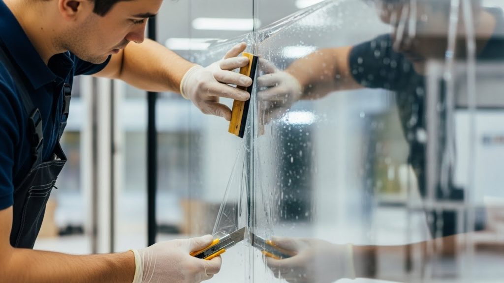 Venta de pelicula de seguridad transparente para vidrio.